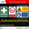 White Base Safety Sign