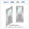 Sliding Door Stainless Steel with Top Glass & Bottom Louver