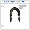 U-Bolt c/w 4 Hex Nuts & 4 Flat Washers [SS304] With D-Flat