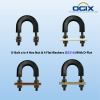 U-Bolt c/w 4 Hex Nut & 4 Flat Washers [SS316] With D-Flat