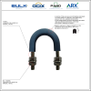U-Bolt c/w 4 Hex Nut & 4 Flat Washers [SS304] With D-Groove