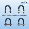 U-Bolt c/w 4 Hex Nut & 4 Flat Washers [SS316] With D-Groove