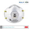 3M 8210V หน้ากากป้องกันฝุ่น ละออง ฟูมโลหะแบบมีวาล์ว, N95
