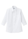 Women White 3/4 Sleeves Collar Shirts