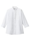 Women White 3/4 Sleeves Stand Collar Shirts