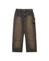 Double Knee Washed Brown Jean