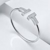 Wide Diamond Wire Bracelet