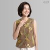ECO เสื้อแขนกุด ญ กระดุมหน้า สียูคาลิปตัส