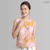 ECO เสื้อแขนกุด ญ กระดุมหน้า สีรังครั่ง