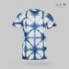 เสื้อยืดมัดย้อมสีธรรมชาติ ลายโอริกามิ คราม