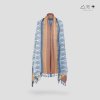 ผ้าคลุมไหล่มัดหมี่ย้อมคราม/ สีธรรมชาติ 002