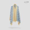 ผ้าคลุมไหล่มัดหมี่ย้อมคราม/ สีธรรมชาติ 003