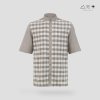 EPO เสื้อเชิ้ตแขนสั้น คอจีน ช เทา
