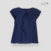 เสื้อคอจีบผ้าฝ้ายทอมือ ครามเข้ม