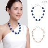 สร้อยคอระย้า ลูกปัดฝ้ายย้อมสีธรรมชาติ - สั้น B