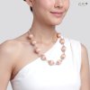 สร้อยคอระย้า ลูกปัดฝ้ายย้อมสีธรรมชาติ - สั้น B