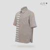 EPO เสื้อเชิ้ตแขนสั้น คอปก ช เทา-ขาว