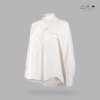 เสื้อเชิ้ตแขนยาวตีเกล็ดทวิสต์  ขาว