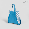 กระเป๋า Tote ผ้าคราม แต่งระบาย ลายผ้าขาวม้า