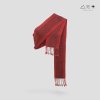 ผ้าสไบทอมือ ลายยกดอก 200 cm - สีแดง