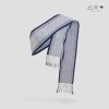 ผ้าสไบทอมือ ลายยกดอก 200 cm - สีน้ำเงิน