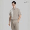 EPO เสื้อเชิ้ตแขนสั้น คอปก ช เทา-ขาว