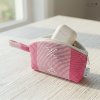 กระเป๋าเหรียญ ผ้ายกลายตีนซิ่น - ชมพู