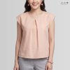 เสื้อคอจีบผ้าฝ้ายทอมือ เปลือกไม้