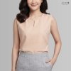 เสื้อแขนกุด ญ ผ้าฝ้ายทอมือ - เปลือกไม้