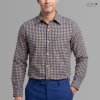 เสื้อเชิ้ต ช แขนยาว ผ้าทอมือ ตารางคราม-เปลือกไม้
