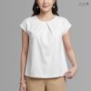 เสื้อคอจีบผ้าฝ้ายทอมือ ขาวธรรมชาติ