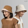 หมวกบักเก็ตผ้าฝ้ายเข็นมือสีธรรมชาติ
