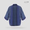 เสื้อคลุมกิโมโนผ้าคราม-ยาว ลายตาราง