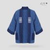เสื้อคลุมกิโมโนผ้าคราม-ยาว ลายลูกฟูก