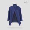 เสื้อคลุมคอปก-หลังมัดหมี่ คราม