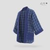 เสื้อคลุมกิโมโนผ้าคราม-ยาว ลายตาราง