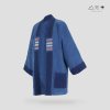 เสื้อคลุมกิโมโนผ้าคราม-ยาว ลายลูกฟูก