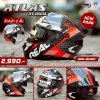 หมวกกันน็อคยกคาง REAL  ATLAS R1 DUAL  RED BLACK