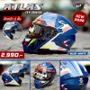 หมวกกันน็อคยกคาง REAL  ATLAS R1 DUAL WHITE BLUE
