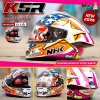 หมวกกันน็อกเต็มใบ NHK K5R ลาย Alonnso #7 star white Grossy