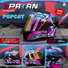 หมวกกันน็อกเต็มใบ ID SPARTAN ลาย POPCAT ดำชมพูฟ้า