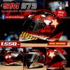 หมวกกันน็อกเต็มใบ Soman SM973 ลาย Black Red Spark Plus