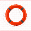 Life Buoy 2.5KG High-Visibility Orange with Reflective Tape, 24N Buoyancy for Marine & Pool Safety