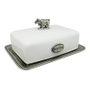 Pewter Butter Dish w/ Procelain Cover