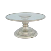Glass Cake Stand 25 cms. / Pewter Decorate