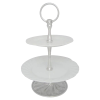 Cake Stand 2 Tier Pewter Décor