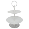 Cake Stand 2 Tier Pewter Décor