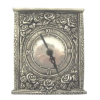 Table Square Clock / Pewter Décor_Rose