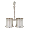 Porcelain Salt & Pepper w/ Pewter Holder