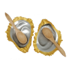 Pewter Salt & Pepper_Oyster Gold Color_Wood Spoon